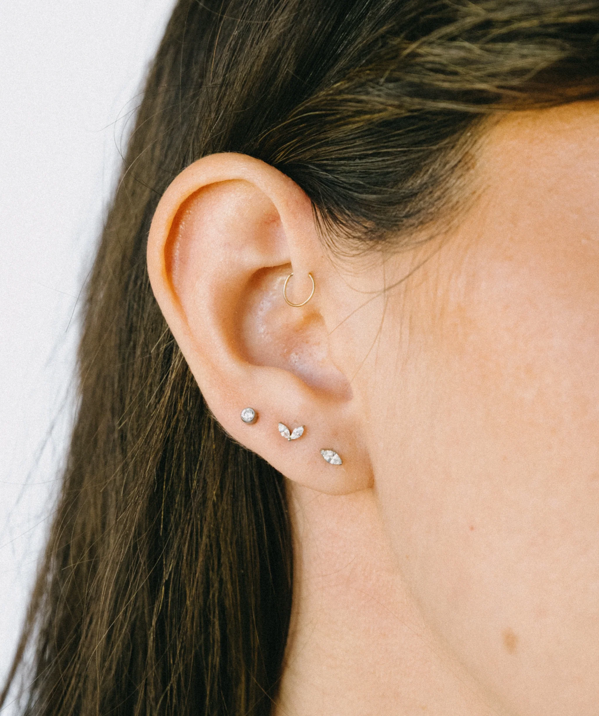 Duo Marquise Flat Back Stud - Image 4