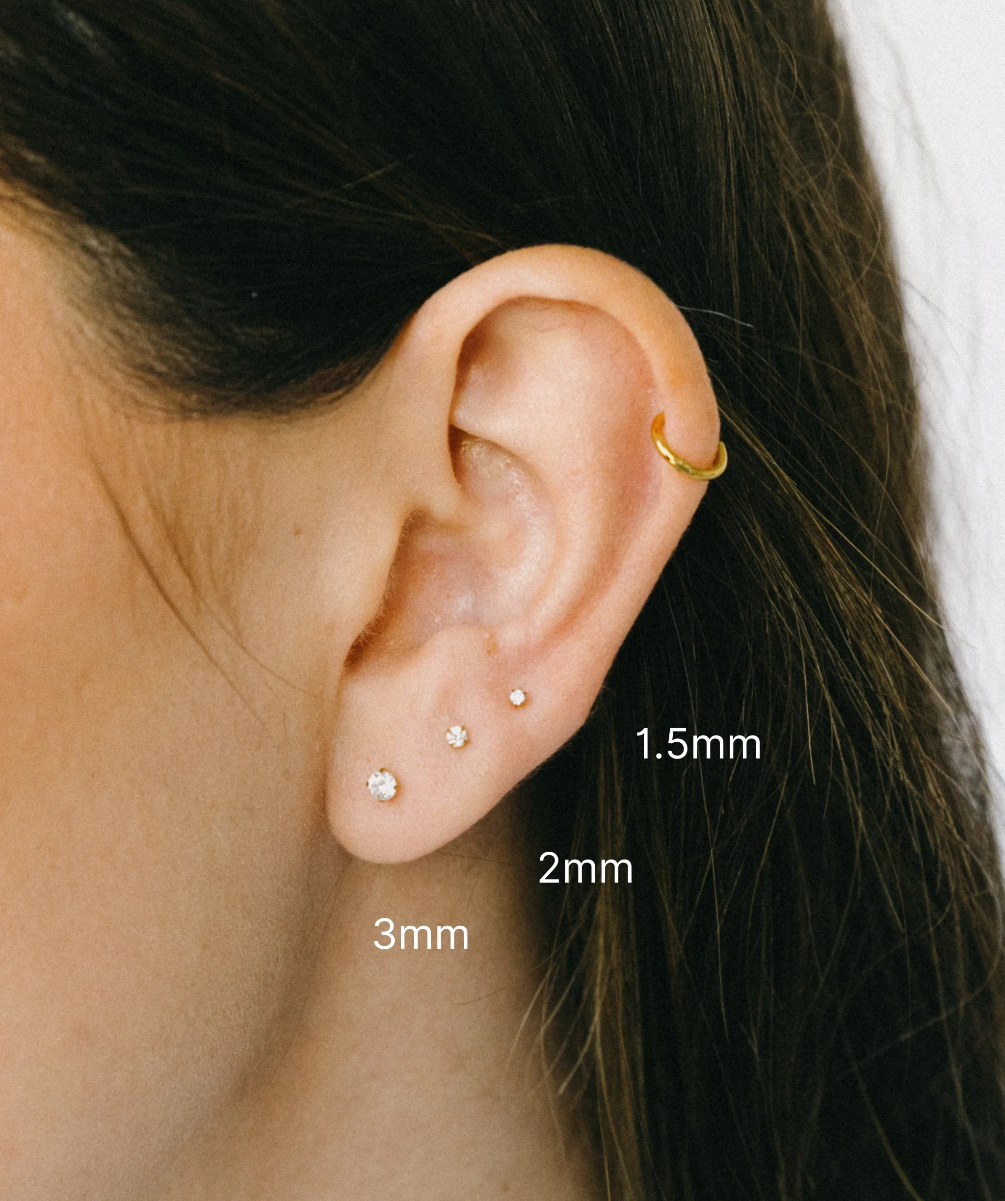 Solitaire CZ Flat Back Stud - Image 3