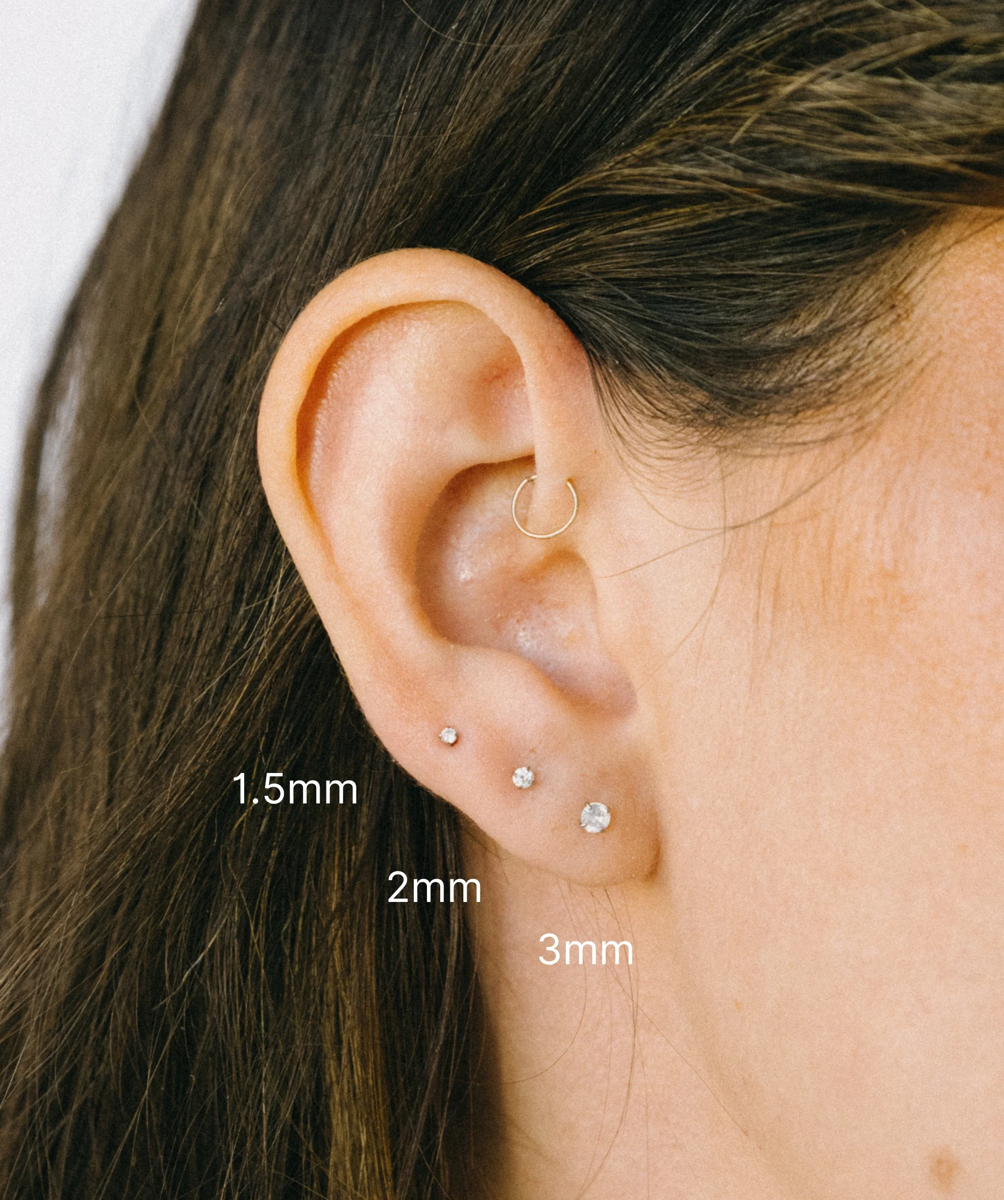 Solitaire CZ Flat Back Stud - Image 4